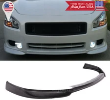 ST Black Urethane Bumper Lip Spoiler Body Kit Splitter For 09-15 Nissan Maxima
