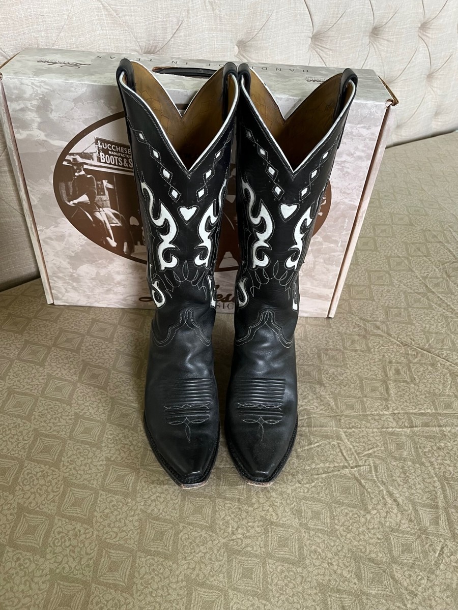 1883 Lucchese classic black / white boot 7.5 B | eBay