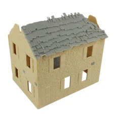 BMC WW2 Bombed French Farm House - Plastic Army Men Playset Accessory Tan