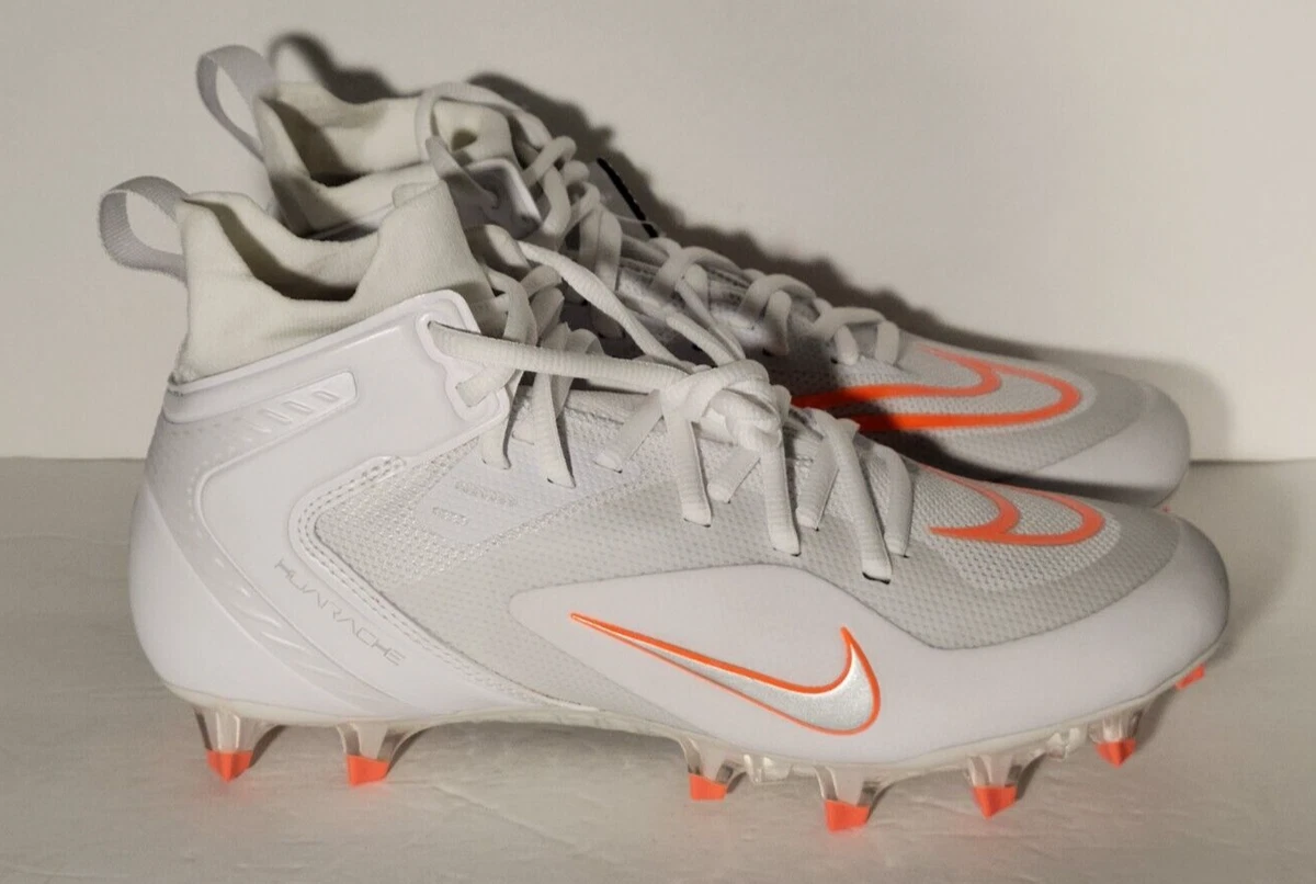 Nike Alpha Huarache 8 Elite LAX White Orange Men s Size 8.5