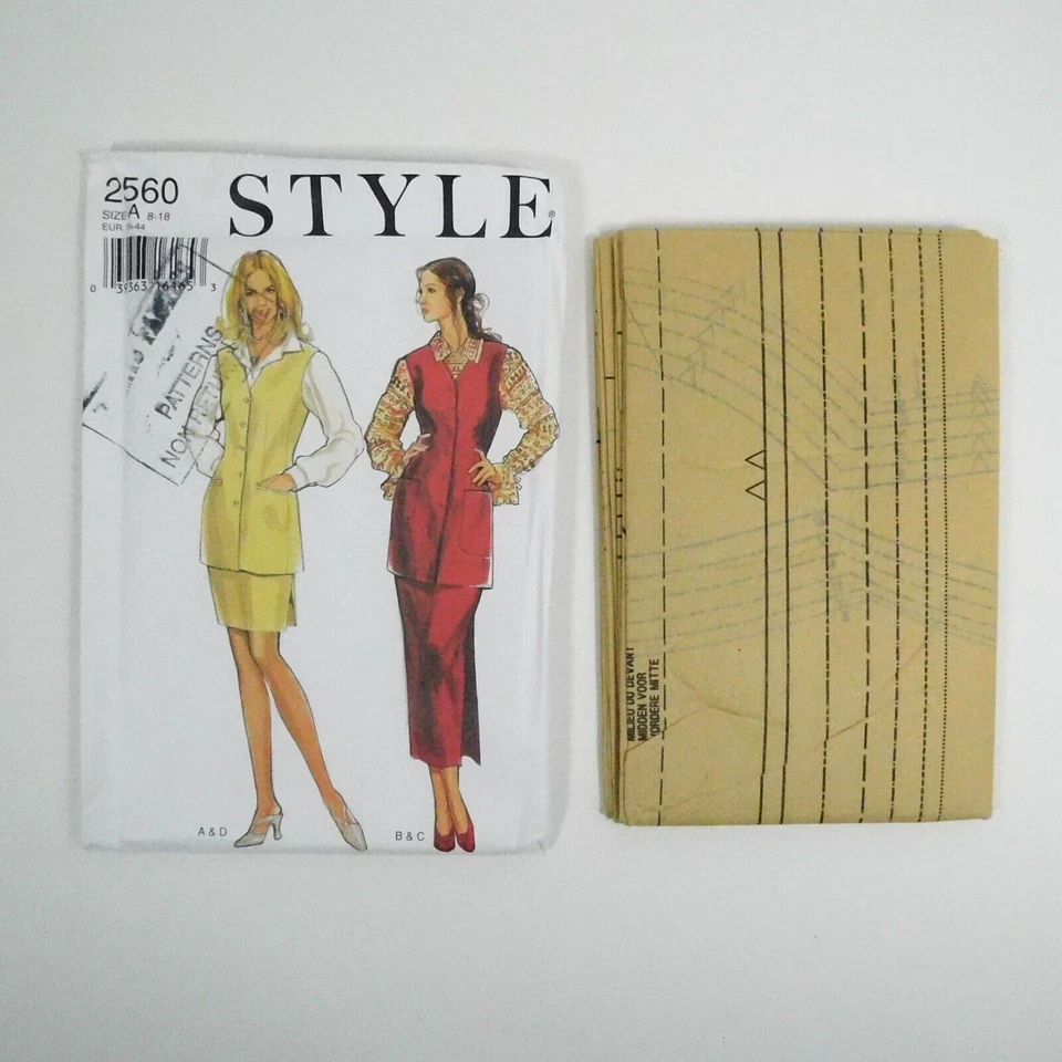 Style 2560 Misses Waistcoat Skirt Size 8-18 Uncut Side Slit NO INSTRUCTIONS - Image 2 of 4