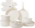 Non-Stick 19-Piece Cookware Set with Detachable Handles, Oven Safe, Beige