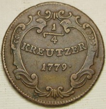 AUSTRIA 1/4 Kreuzer 1779 - Copper - Maria Theresa - VF - 696 *
