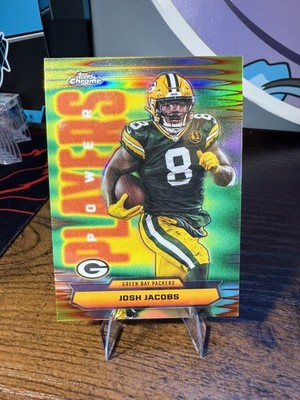 2025 Topps Chrome Football Josh Jacobs #PP-20 Power Players Refractor Packers