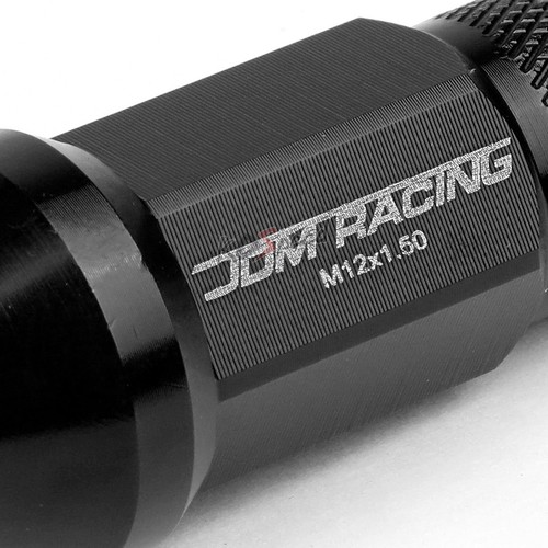20x Open-End Black M12x1.5 25mmOD 50mm Lug Nuts+Key Set for Conical Seat Wheels - Picture 2 of 5