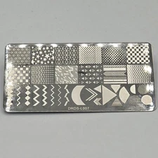 nail art stamping plate resin art craft DRDS-L007 geometric fades zigzag blocks