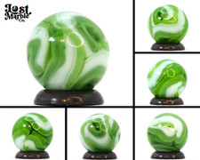 5/8" Gorgeous Swirl Marble Green White NM