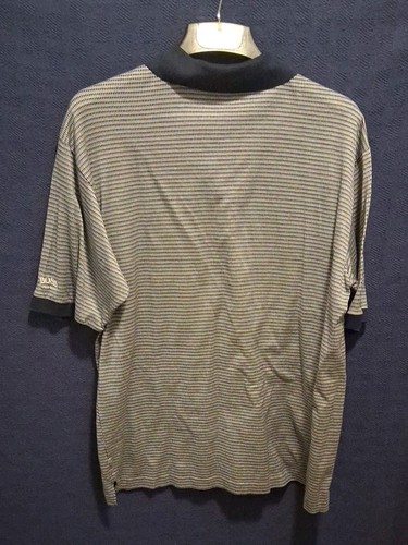 Hugo Boss Golf Men's XL Polo Shirt Navy Blue Check Logo 100% Cotton Italian Made - Picture 7 of 10