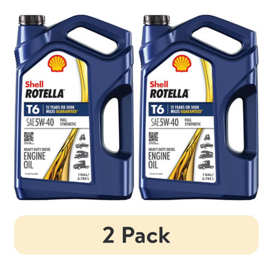 Shell Rotella T6 5W-40 Full Synthetic Diesel Oil 1 Gal 2 Pack
