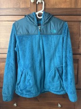 The North Face Women's Medium Teal Full Zip Jacket, Hood And Zippered Pockets