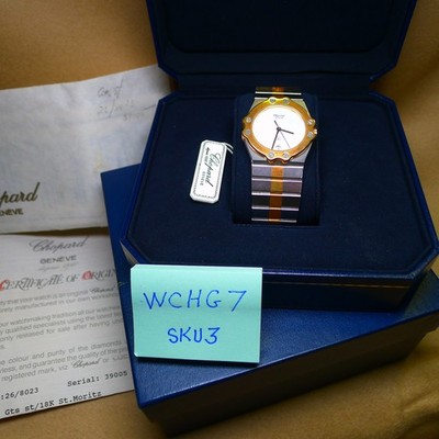 Chopard GTS Watch 18K & Steel  St. Moritz Watch, 32mm, Quartz, White Dial.