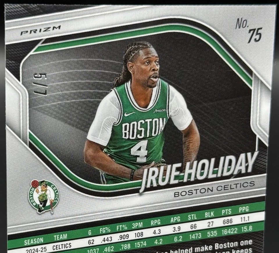 Panini Prizm 2024-25 negro JRUE HOLIDAY verde brillo/7 FOTL Celtics Foto 3 de 3