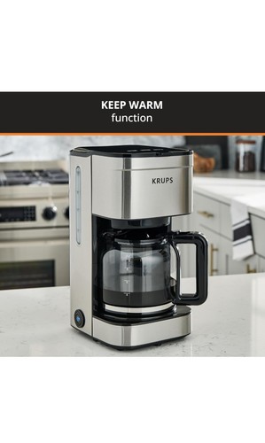 Krups Simply Brew 10-Cup Drip Coffee Maker | Stainless Steel - Picture 6 of 7
