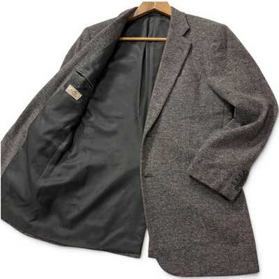 Vintage HERMES Paris 100% Cashmere Tweed Blazer Jacket 50 L Logo Lining Italy 