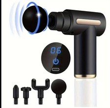 Pistolet massant - Sport Relax - 6 vitesses - 4 tetes - Noir