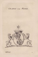 1830 Wiser Wappen coat of arms Kupferstich engraving Heraldik heraldry etching