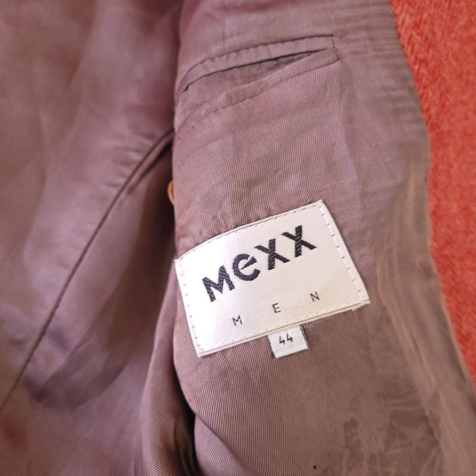 Mexx Blazer Men's 44R Coral  Wool Herringbone Single-Breasted Notch Lapel Jacket - Image 4 of 4