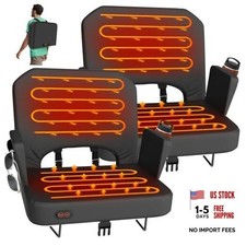 Heated Stadium Seats for Bleachers with Back Support - 3 Extra Wide Black 2pcs