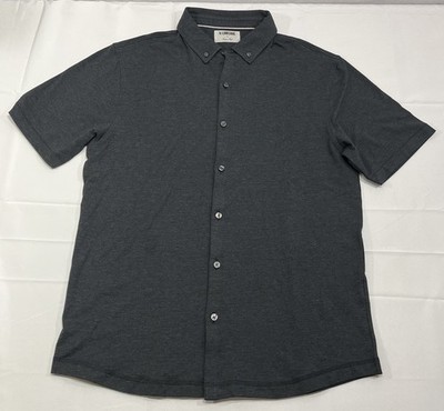 Linksoul Men's Large Shirt Tempus Fugit Button Down Gray Golf Casual Stretch
