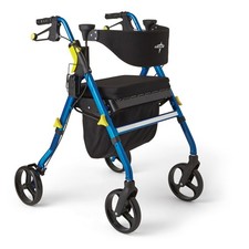 Medline Premium Empower Folding Mobility Rollator Walker with Memory Foam Sea...