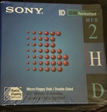 Sony Micro floppy disk double-sided 3.5 Inch 10 Diskettes New In Package