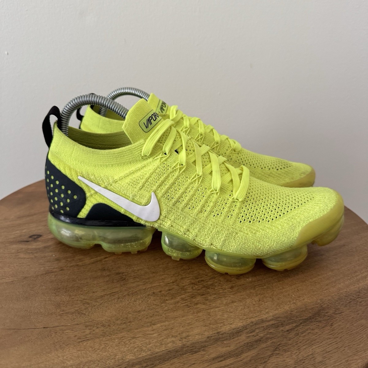 Nike Air Vapormax Flyknit Neon Volt Green Yellow Black 942842-700 Mens Sz 