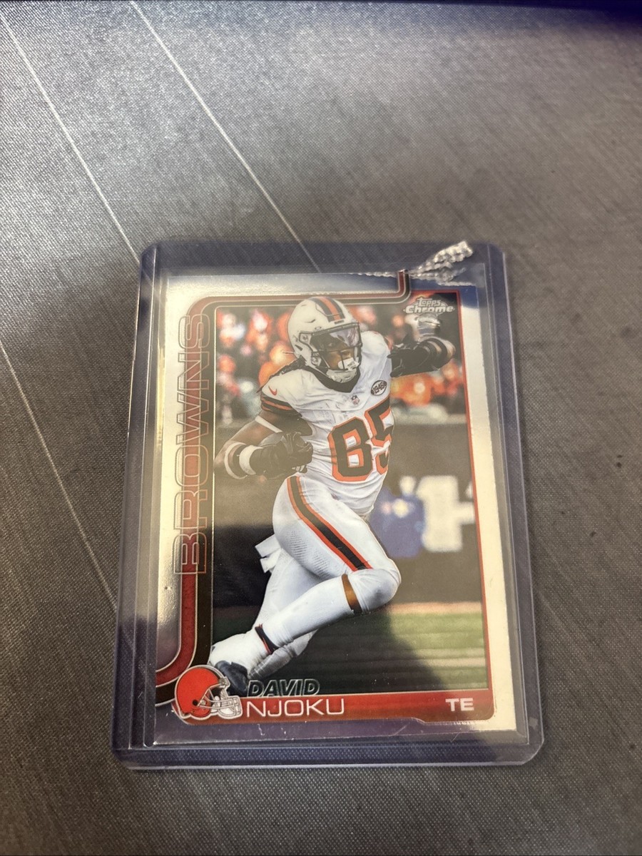 2025 Topps Chrome David Njoku PRODUCTION ERROR CARD MISCUT EBAY 1