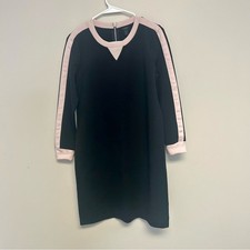 J Crew Modern Sporty Pink Black Stripe Wool Blend Knit Dress 00
