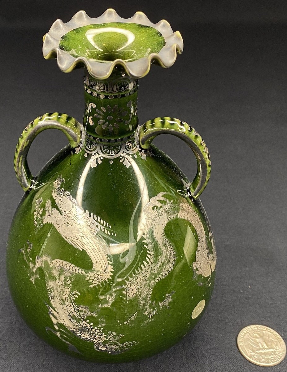 Antique Japanese Izumo Jakuzan Wakayama Vase Ceramic 2 Handles