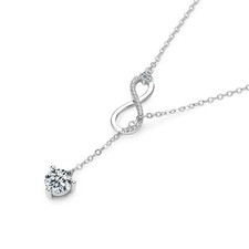 Collana Infinity 1,0 ct taglio tondo creato in laboratorio test pass VVS1/D/eccellente