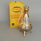 Vintage 50s Pyrex GLASS 22K Gold Trim 8-Cup Coffee Carafe & Warmer Stand MCM