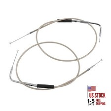 Throttle Idle Cable Stainless Steel Braided Throttle Cable Wire Kit 47-1/2"