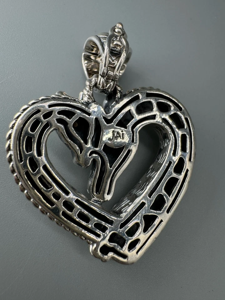Colgante Corazón Jai By John Hardy Plata de Ley 925 Amatista Ojos de Jirafa Foto 4 de 4
