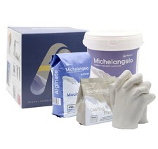 Michelangelo PREMIUM Kit Calco Mani Coppia Alginato per Calchi, Gesso per Stampi