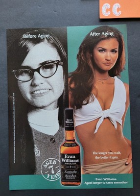 Evan Williams Before and After Aging Promo Print Advertisement 2002