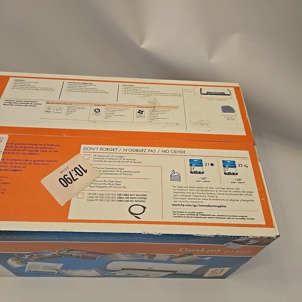 HP Deskjet D1560 Standard Inkjet Printer New Sealed - Image 4 of 4