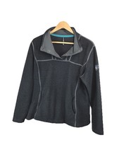 Kuhl Avalon Womens Sherpa Fleece 1/4 Snap Sweater SIZE XL Hiking Outdoor Gray