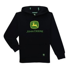 John Deere Boys Graphic Fleece Long Sleeve Hoodie Pullover Black XXL 18 