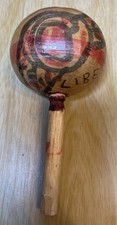 Wooden Gourd Handheld Maraca Percussion Instrument Hand Painted   Liberia  