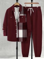 Men's Outfit 2 Piece Set Shirt  Pants Suit PLUS SIZE BIG 3XL