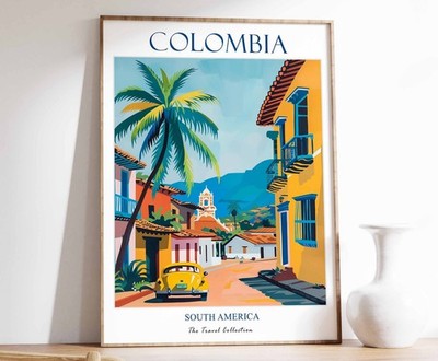5_Kolumbien Druck, Kolumbien Reiseposter, Südamerika Reisekunst, Tropical Dec