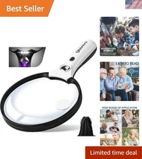 45X High-Power Lighted Magnifying Glass - Perfect for Seniors and Inspectors