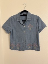 Vintage Jenny Buchanan Denim Button Blouse Pm