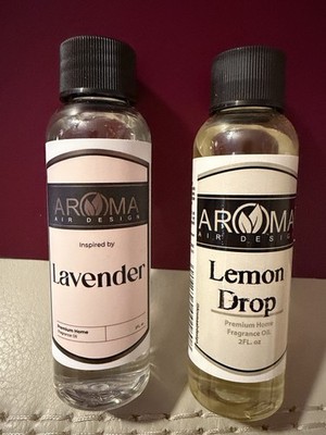 2 Aroma Lavender & Lemon Drop Fragrance Oil Bottles - 2Fl OZ Each