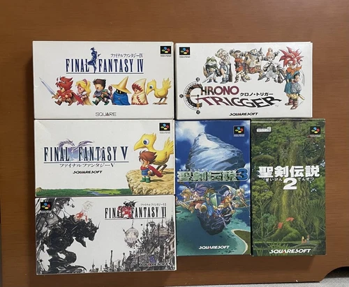 Lot 6 Nintendo SFC SNES Final Fantasy IV V VI Secret of Mana 2 3 Chrono Trigger