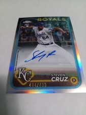 Topps 2024 Chrome Rookie Autographs Steven Cruz Royals Refractor /499 RA-SC