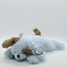 Bearington Baby Collection Blue Puppy Dog Plush Stuffed Animal Rattle