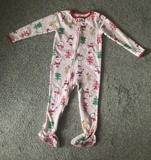 Carter's Just One You 4T Fleece PJ with Feet Footie One Piece Santa Christmas