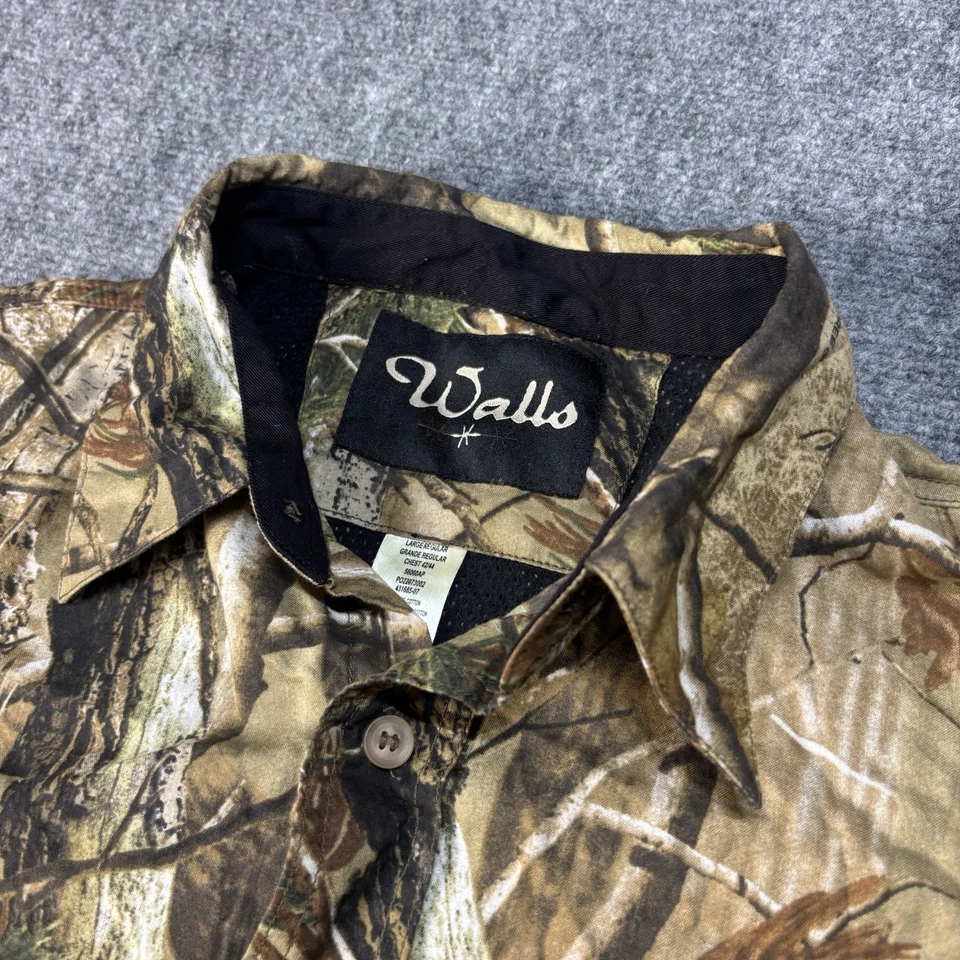 Walls x Realtree Hunting Fishing Shirt Men's Large  Camouflage Vented Pockets - Image 2 of 4