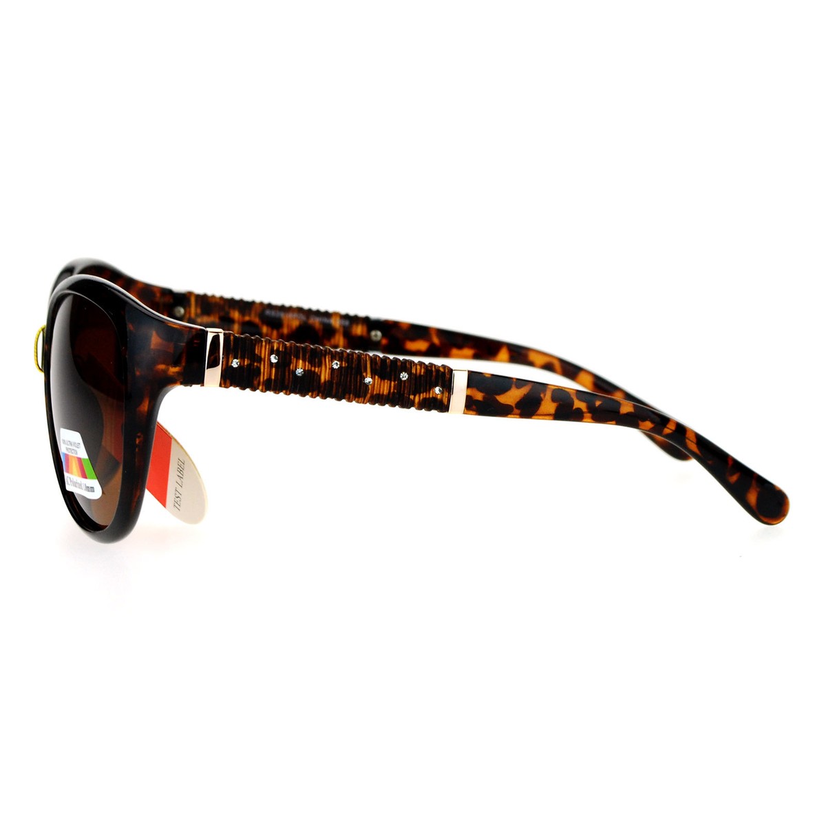TAC Polarized Lens Womens Sunglasses Round Cateye Rhinestone 